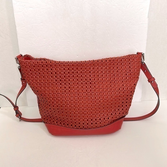 PARFOIS Basket weave HOBO/SHOULDER BAG in an orangish red color NWOT - Picture 1 of 16